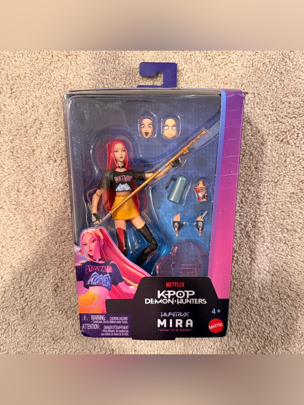 Mattel Netflix KPop Demon Hunters HUNTR/X Mira Action Figure Pink & Yellow RARE